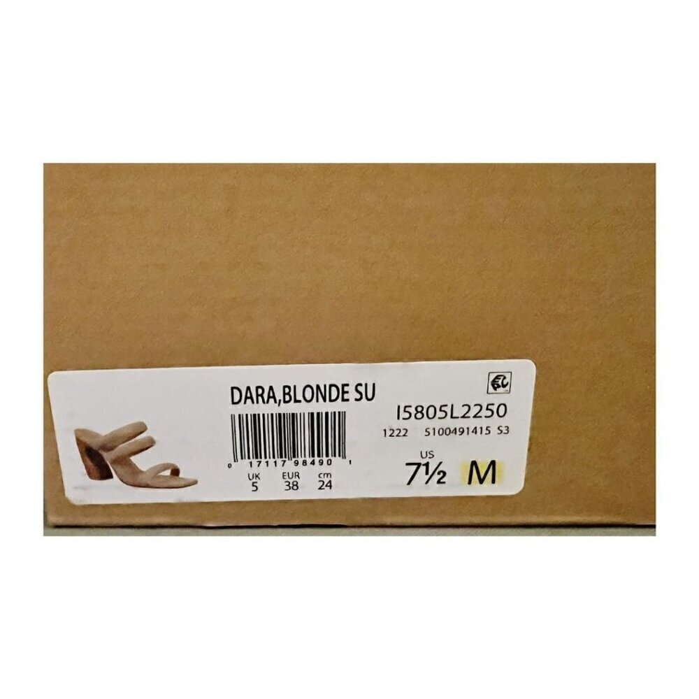 Vince Womens Tan Suede Strappy Open Toe Slip On Block Heel Sandals Sz 7.5 M New - Picture 8 of 14